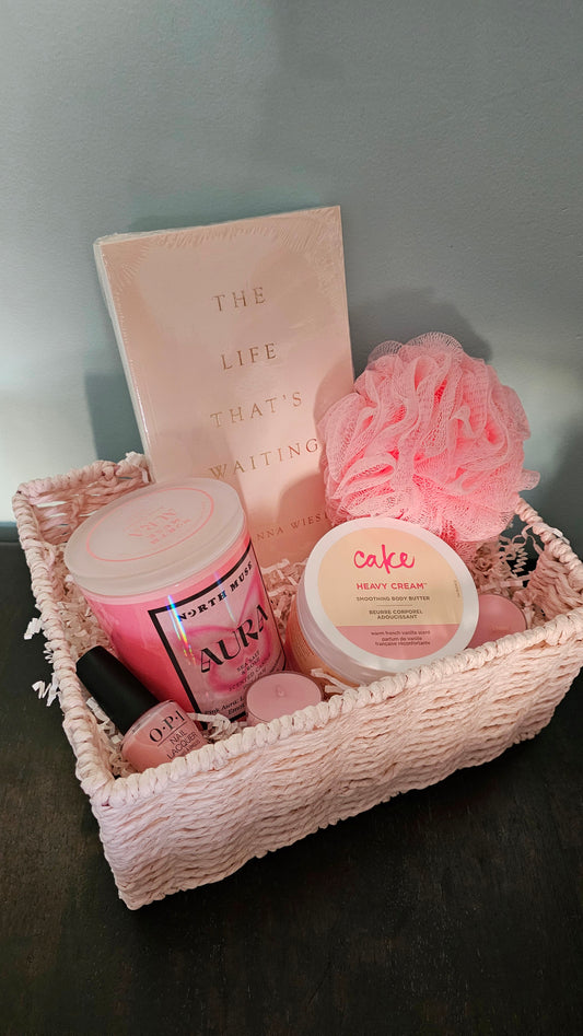 Feminine Self Care Basket, Pink
